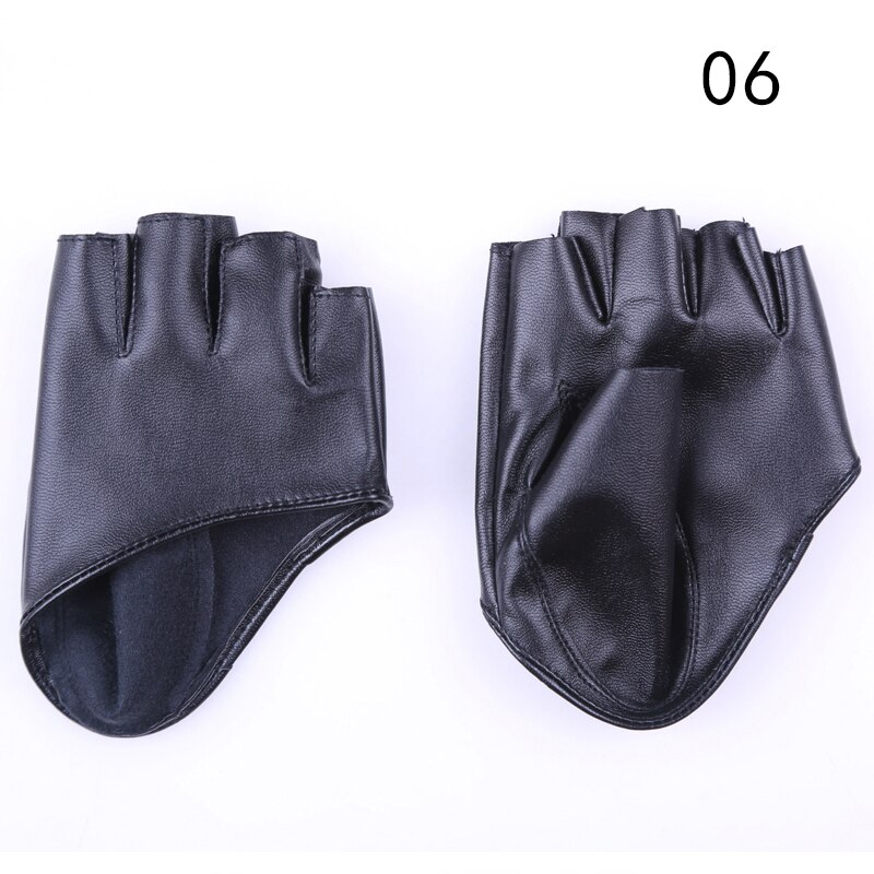 Gants moulants demi-doigt en simili cuir pour femmes, moufles Sexy, demi-paume, fête, pour dames, courts, noirs, tendance,: YELLOW