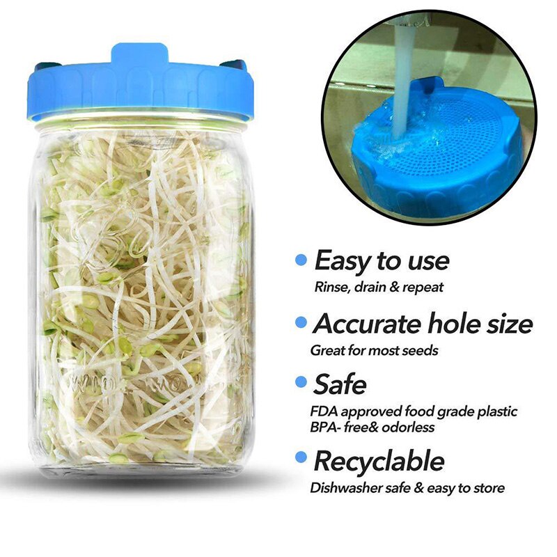 4 Or 2 Sprouting Lid Food Grade Mesh Sprout Cover ... – Grandado