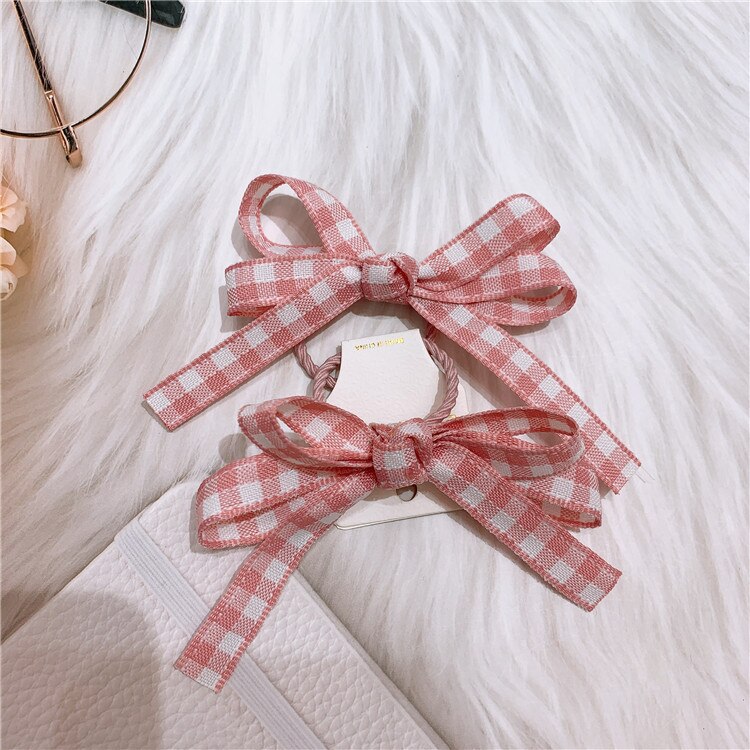 Encantador lazo de cuadros elástico cintas del pelo para bebés accesorios para el cabello niñas los niños lindos cabello desgaste chica espectáculo danza pelo herramientas: 02