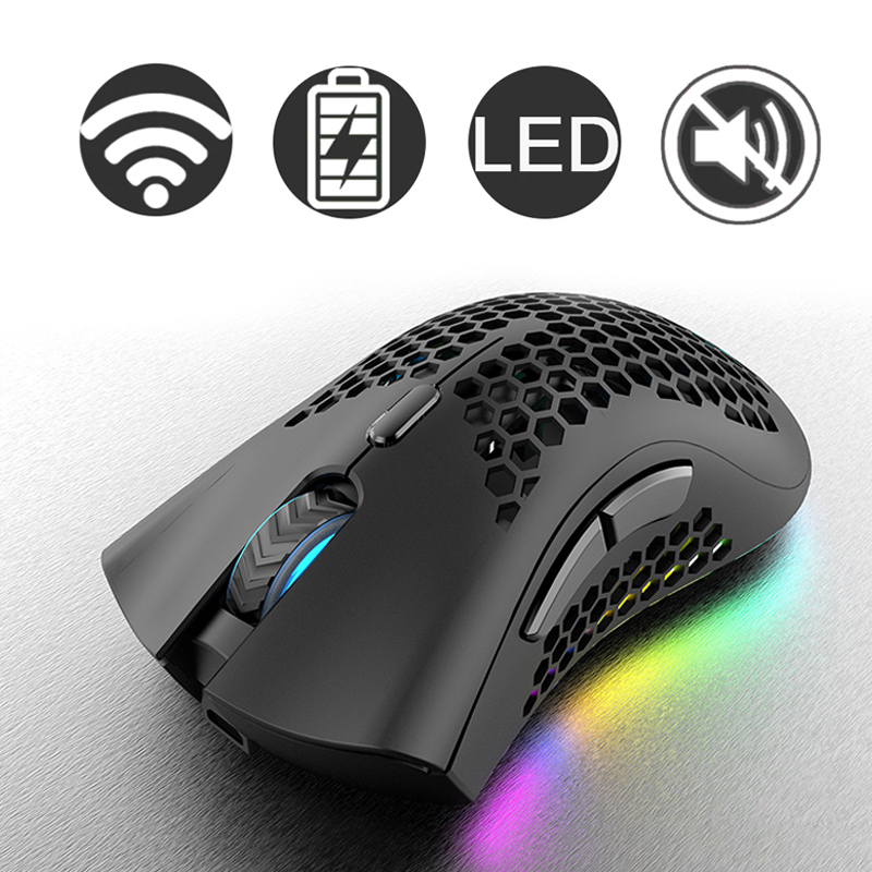 2.4G Wireless Mouse RGB Light Honeycomb Gaming Mouse Rechargeable USB Desktop PC Computers Aouse Laptop Mice Gamer 2022 Cute