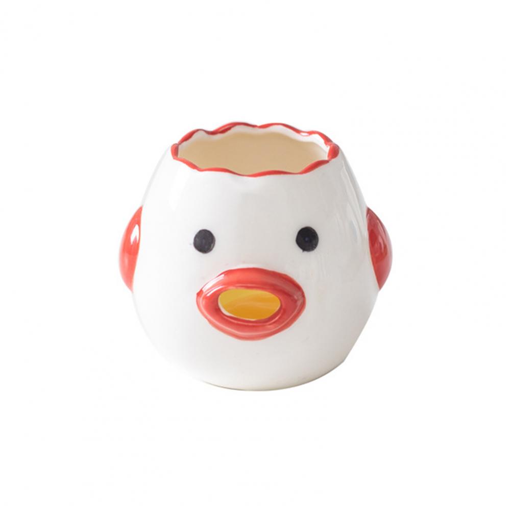Egg Segregator Ceramic Egg Separator Shapely Easy to Clean Cute Egg Segregator: Red