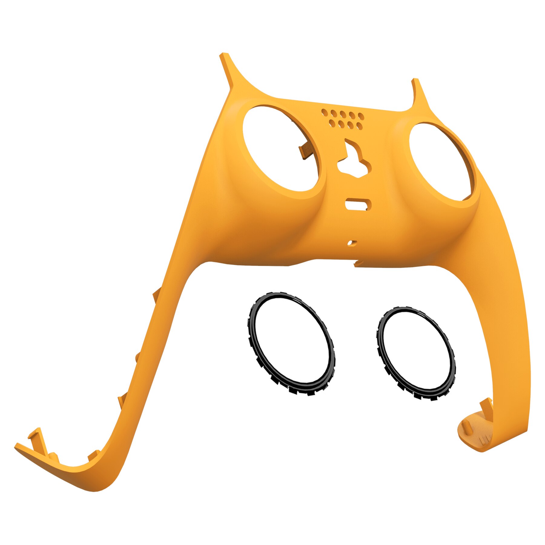 Plaques décoratives de remplacement pour manette PS5 extreme Soft Touch, bricolage, coque de garniture personnalisée avec anneaux d'accent: Caution Yellow