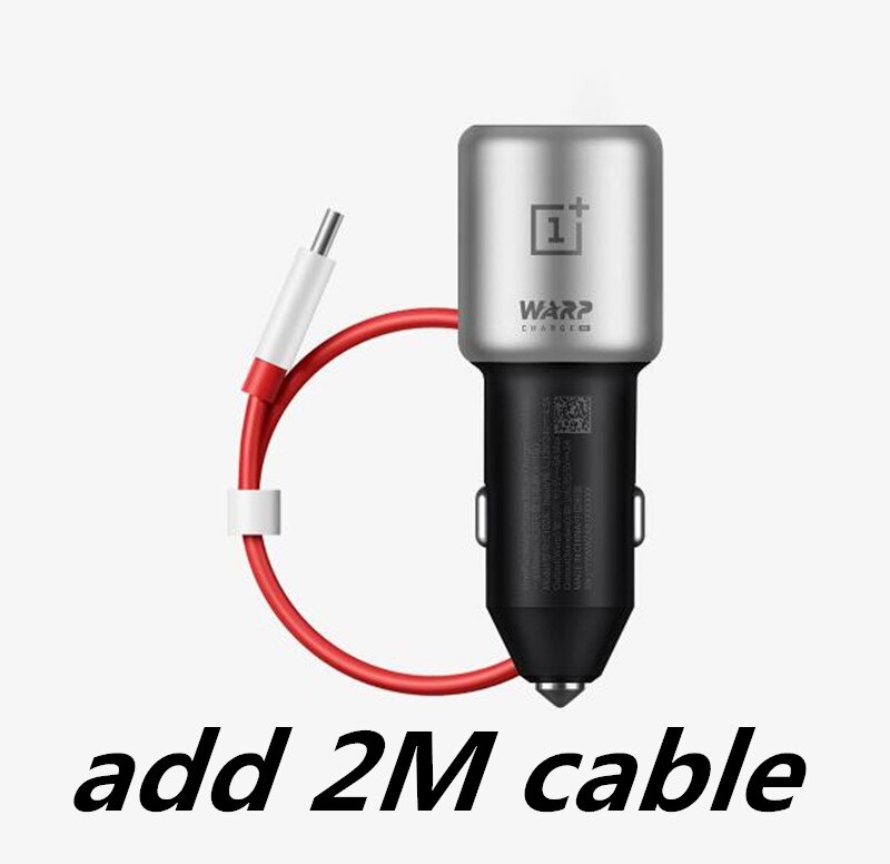 Original OnePlus Warp Charger 30W Car Charger EU UK Input 12V 24V 4.5A Output 5V 6A Max For OnePlus 7 /7 Pro/ 7T /7T pro: add 2M cable