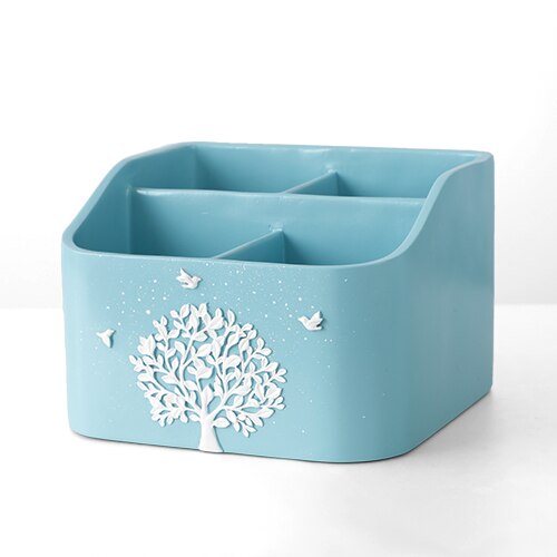 Domu biura na biurko wielu funkcjonalne przechowywanie pudełko monitor pilotem stoisko Organizer na biurko stół biurowy akcesoria organizacja domu robić przechowywania: 4 Cells niebieski