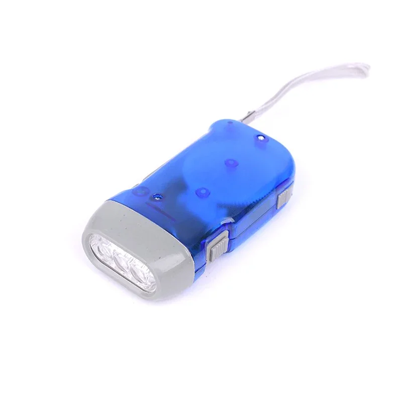 3 LED prensado manual dinamo manivela energía linterna antorcha luz mano presión manivela Camping lámpara luz: RGB