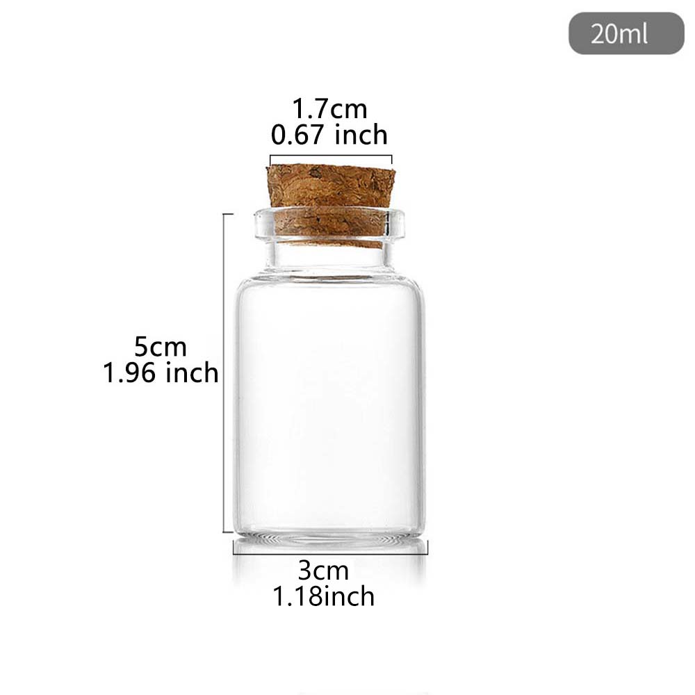 20 pièces 10ml 15ml 20ml 25ml 30ml jolies bouteilles de souhaits en verre transparent avec bouchon en liège bouteilles d'épices vides pots bricolage artisanat flacons: jaune clair