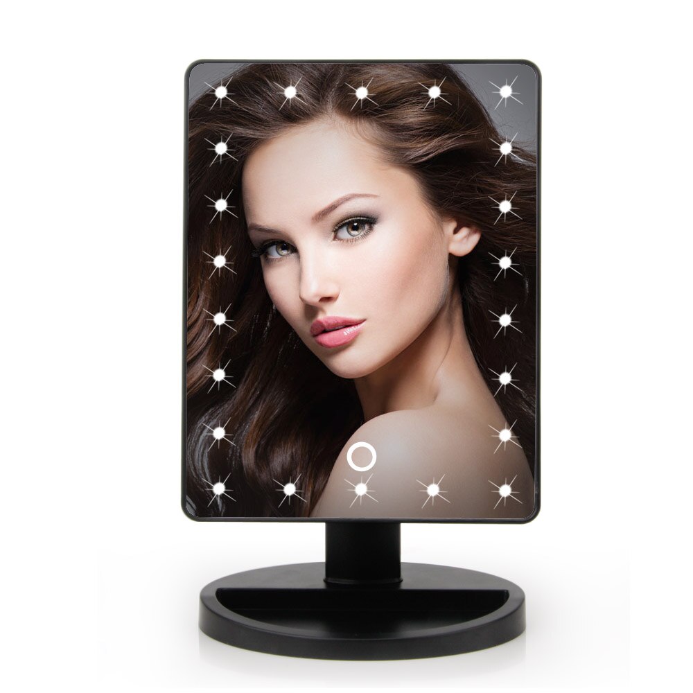 Led Light Makeup Mirror Vanity Touch Screen Cosmetic Storage Organizer Stand 360°C Makeup Organizer Bathroom: Default Title