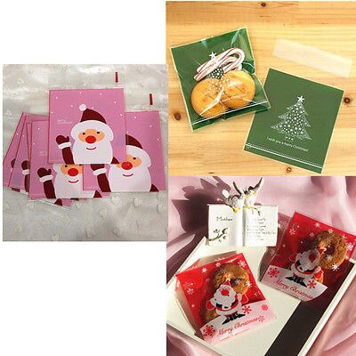 Roze rode kerstzakken snoep bakken koekjes plastic zak verpakking bruiloft kerstman decoratie kersthouders