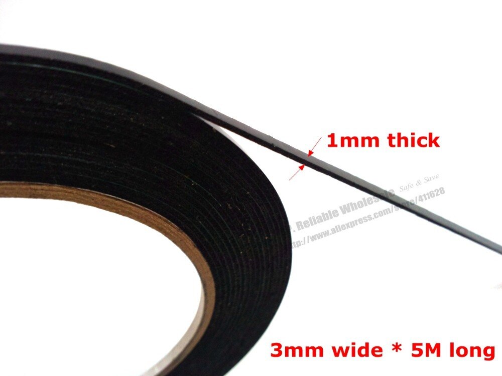 (1mm dicke) 3mm ~ 10mm * 5M, schwarz praktisch Staub Beweis Schwamm Schaum Klebeband Doppelseitigem Klebeband, für Telefon Anti Staub Reparatur, Abdichtung