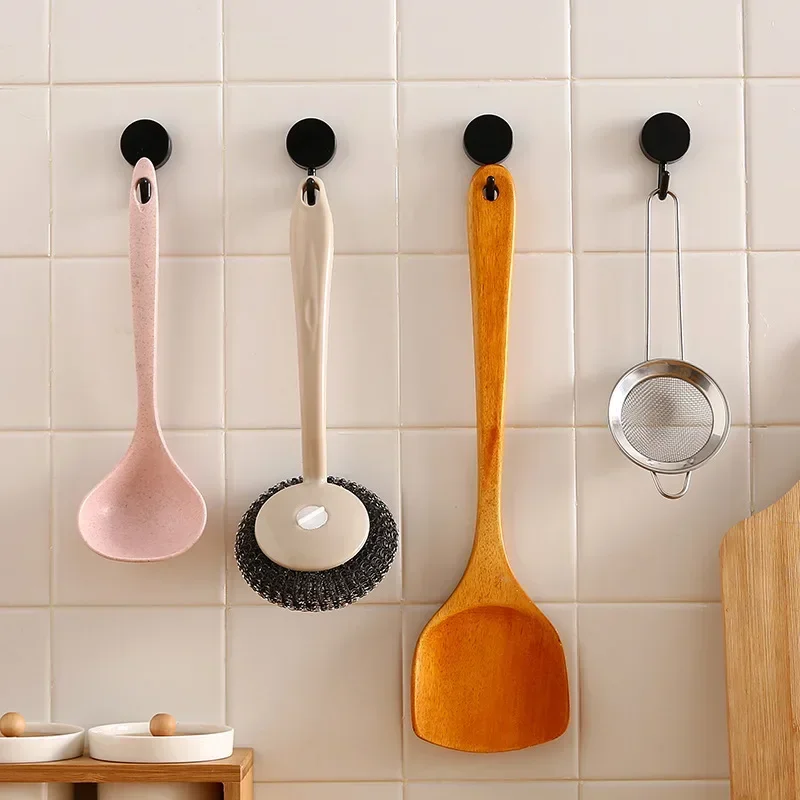 Gancho de plástico para colgar en la pared, utensilio decorativo para cocina, estilo Simple, , sin agujeros