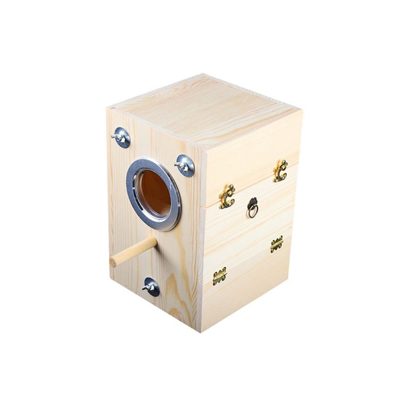 Wooden Bird Nesting Breeding Box House Parakeet Mating Case with Clear Window for Cockatiel Finch Canaries Lovebird Parr: S