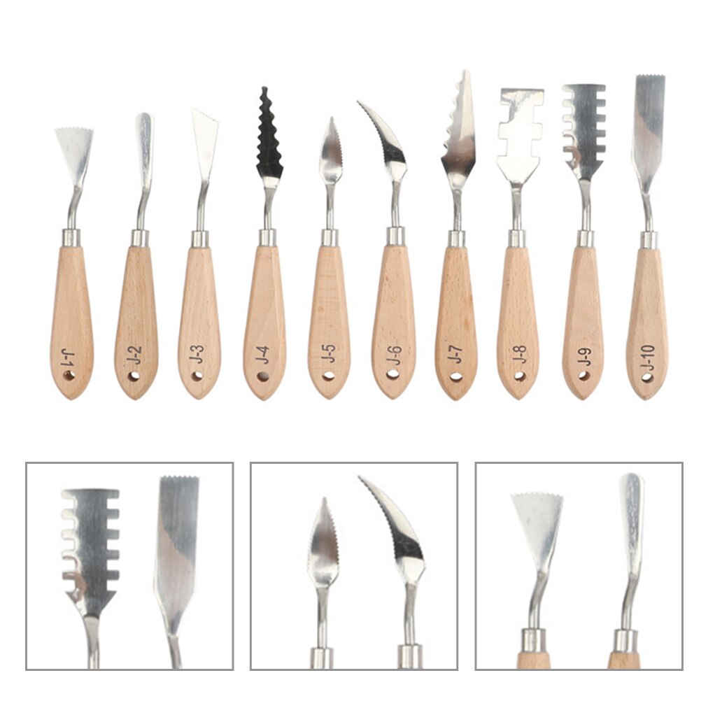10 Pcs Practical Oil Painting Scrapers Metal Painting Spatula Art Painting Supplies