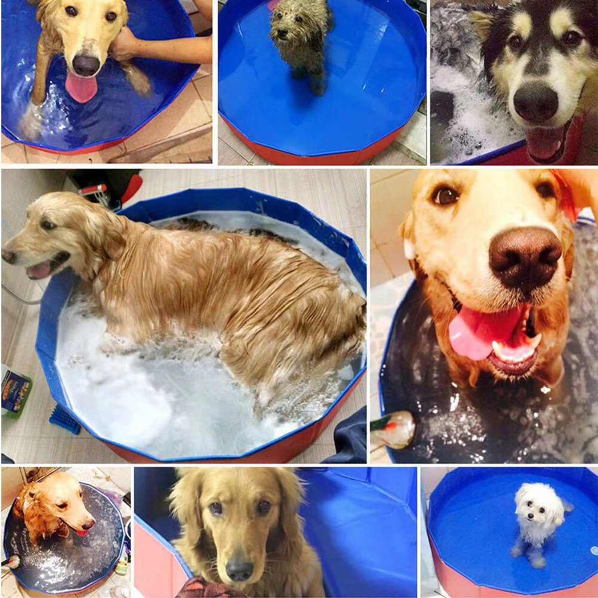 Pet Swimming Pool Foldable Pool Dog Cat Bathing Tub Bathtub Wash Tub Water Pond Dog Swimming Pools for Dogs Cats Kids