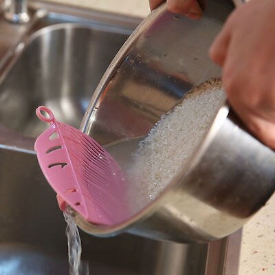 Passoire de lavage en plastique, forme de feuille, Durable, pratique, cuisine, riz, haricots, pois, outil de nettoyage, Gadget, Clips, filtre, 1 pièce
