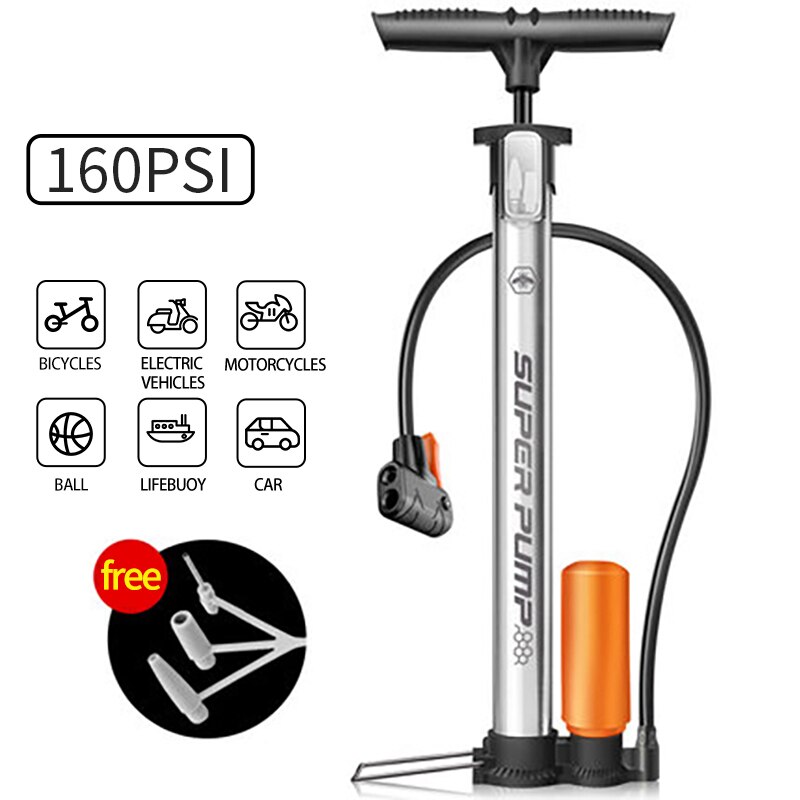 Xunting Mini Bike Pump Portable Bicycle Tire Pump Mini Bike Floor Pump Hand Foot Football Mini High Pressure Tool Bicycle Pumps: 4