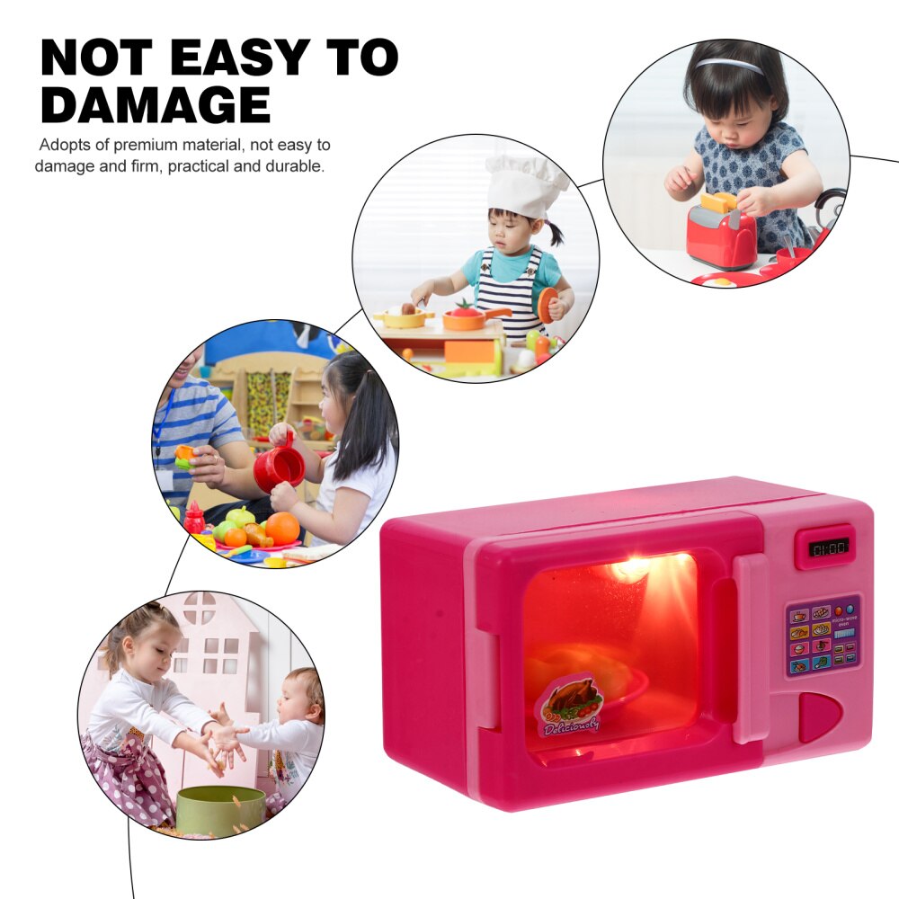 1pc Kids Microwave Oven Mini Kitchen Ware Model Plaything House (Pink)