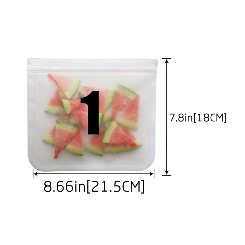 Silicone Food Storage Containers Leakproof Containers Reusable Stand Up Zip Shut Bag Cup Fresh Bag Food Storage Bag: 21.5X18CM