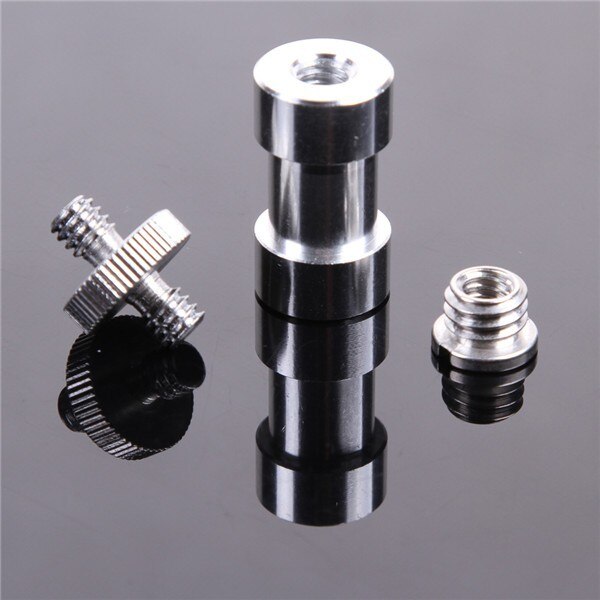 Metal forkromet stål 1/4 " 3/8 " skrue 5/8 "tappestik konverter adapterbeslag til kamera flash lys stativ