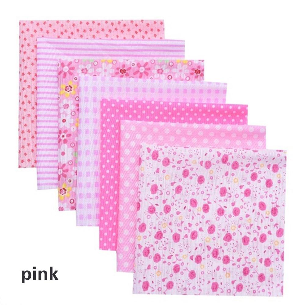 Naaien quilt stoffen bedrukte katoenen doek praktisch 7 stuks/set 25 x 25cm handwerk borduurwerk patchwork stof katoen: Roze