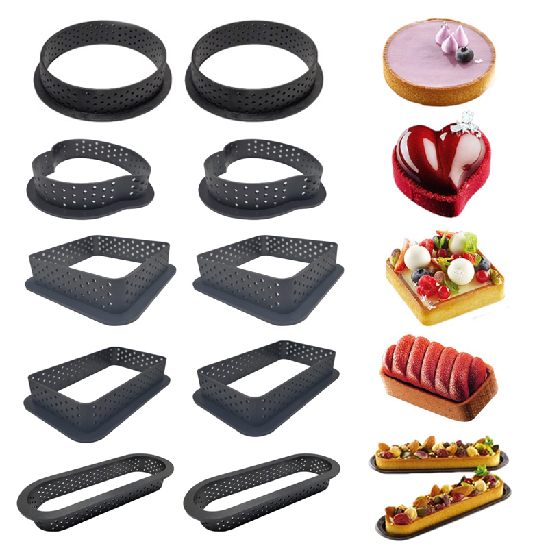 5-20 stücke Perforierte Kunststoff Torte Ring Kreis DIY Französisch Obst Mousse Kuchen Nachtisch Formen Cutter für Küche Gebäck dekorieren Werkzeug