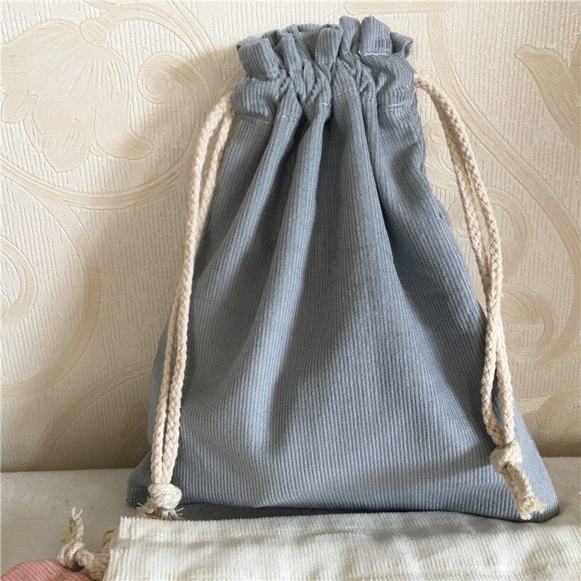 YILE 1pc Drawstring Corduroy Organizer Bag Phone Key Coin Party Bag 4 Colors to Choose N8502-7