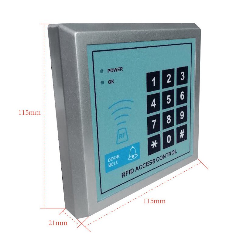 125KHz 13.56MHz RFID Keypad Door Access Control System Kit IC ID Card Reader Proximity Entry Door Lock+5Pcs Smart Card Key Fob