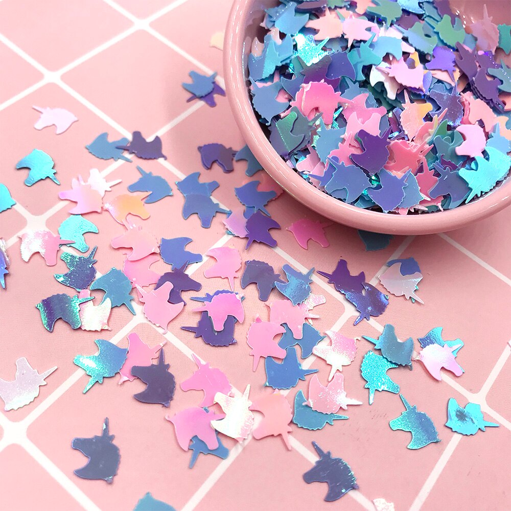 20 g/partij Cartoon Eenhoorn Losse Pailletten voor Ambachten Pailetten DIY Pailletten Craft Glitter Confetti Nail Art Naaien Accessoires 11mm: mixed color1