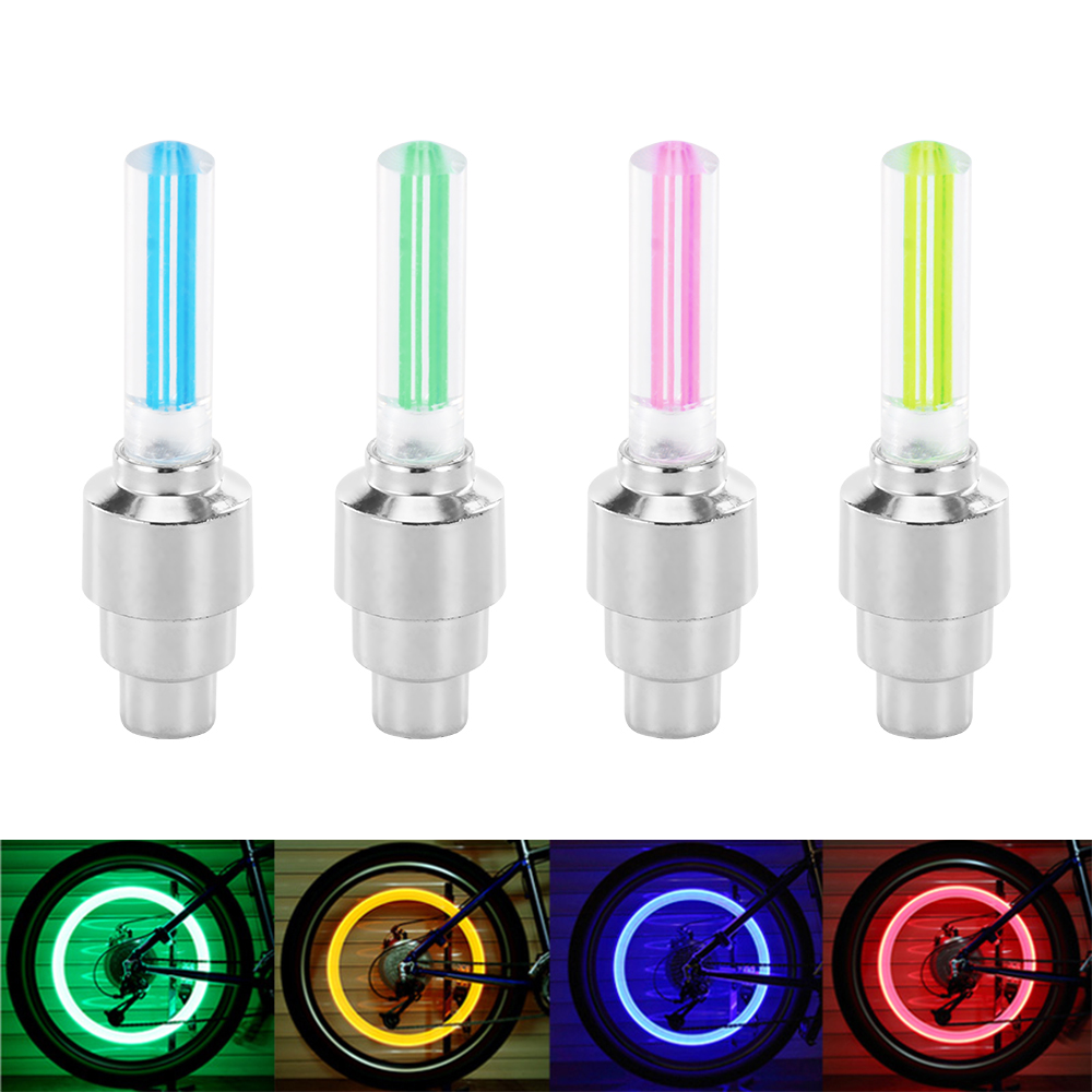 2 stk billys neonlys luftdeksel dekkfelg ventilspindel ledlampe blitsfarge dekk hjulventilhette lys bildekkventil