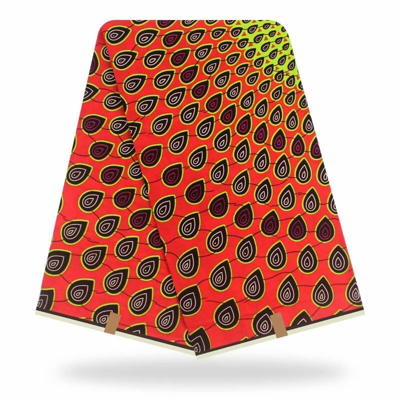 Tela Estampada Africana Wax Print - 6 Yardas - 100% Algodón - Tejido - Transpirable - para Vestidos, Cortinas, Bolsos