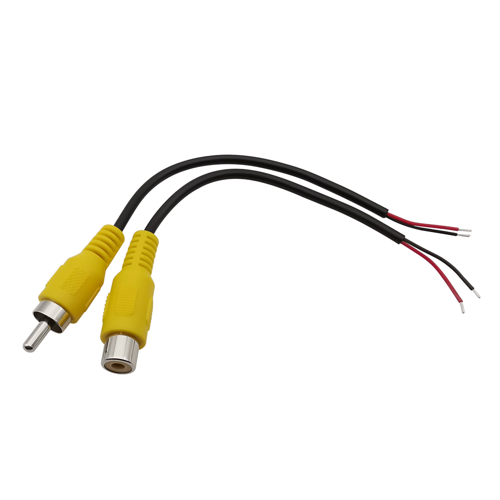 RCA Female Male Audio Extension Cable Stereo AV Video Plug Connector Adapter Cord Wire: Ivory / Under 5Pcs