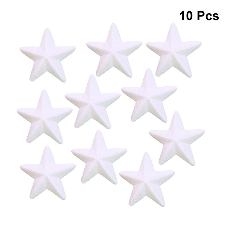 10 Stukken Bal/Wit Ei/Half Star/Fruit/Hart/Ster/Bal/Sneeuwvlok Vormige styrofoam Foam Ornamenten Diy Craft Party Decoratie: 7cm White Star