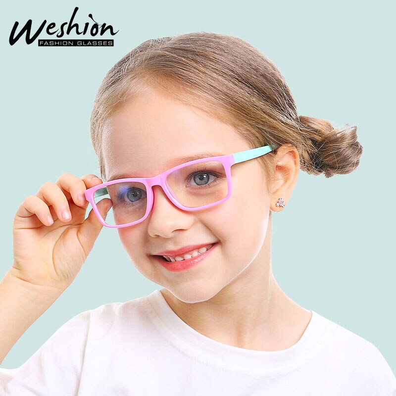 Flexible Blue Light Kids Glasses Optical Frame Children Boy Girls Clear Computer Transparent Blocking Anti Reflective Eyeglasses