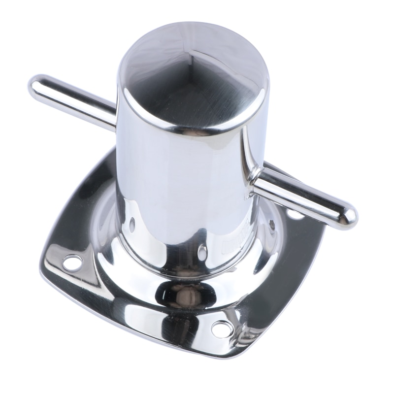 Accesorios de piezas de barco 316 Acero inoxidable 8 "bolardo de una sola cruz con la placa base amarre Cleat Marine