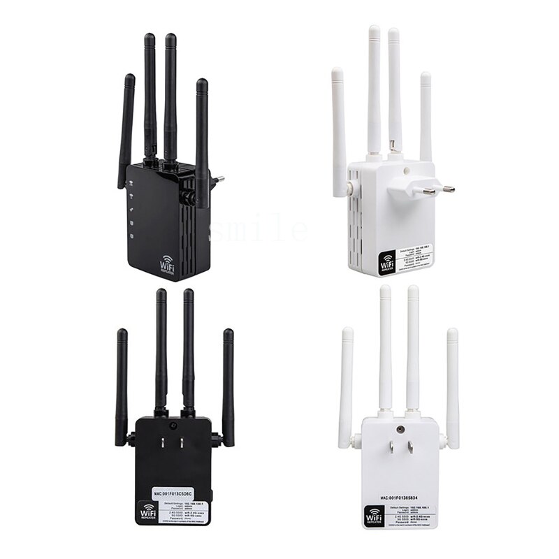 Wifi Repeater Signaal Extender 1200 Mbps 2.4 &amp; 5Ghz Draadloze Internet Versterker Covers 20 Apparaten Met 4 Geavanceerde Antennes