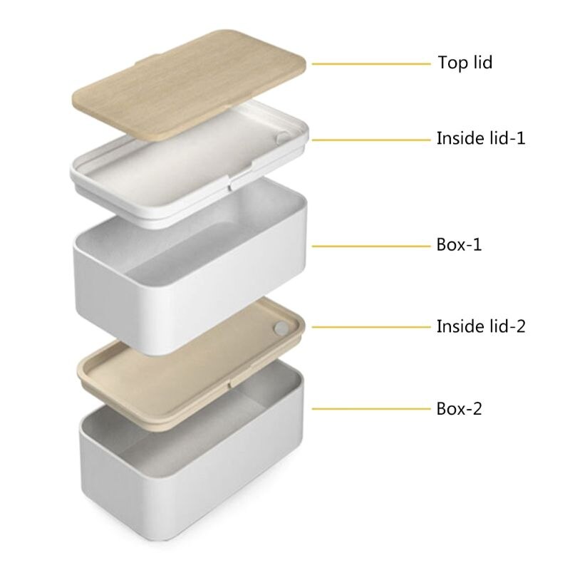 2 Layers Thermal Insulated Lunch Box Bento Microwave Food Picnic Container 95AC