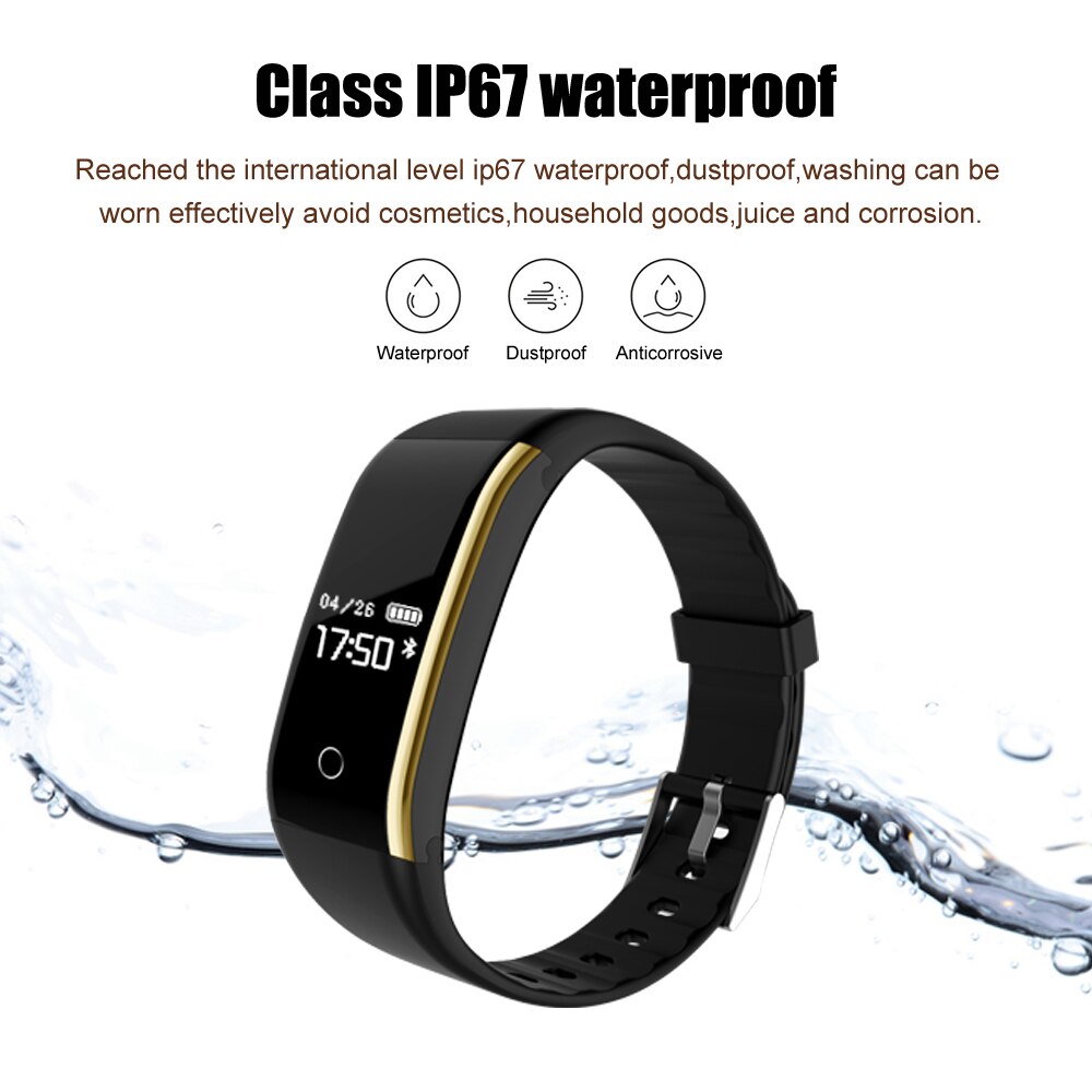 Ip67 stegräknare vattentät löpsport tracker steg  v9 pulsmätare räknare promenad fitness armband armband