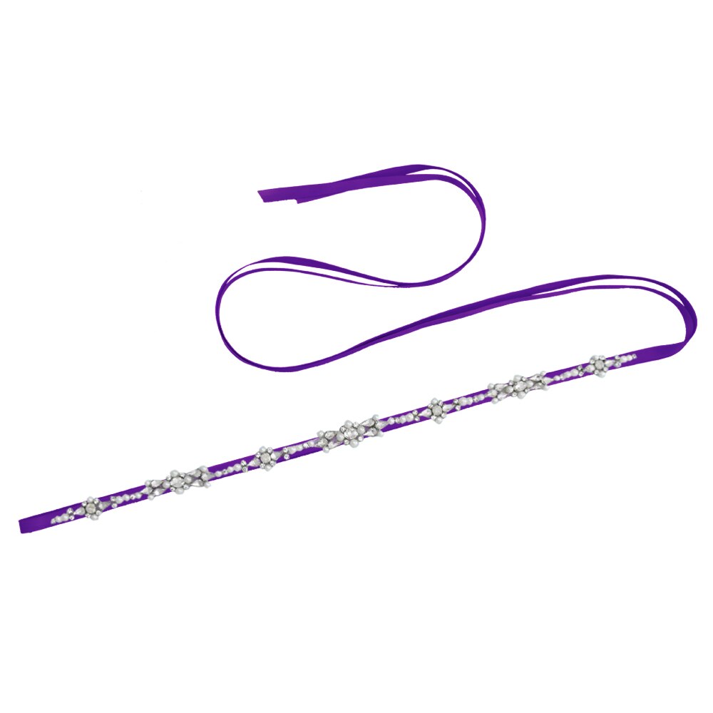 Cinturón para vestido de novia cinturón con cuentas para vestidos cinturones con estrás de perlas para Mujer Accesorios nupciales Braut Hochzeitsgürtel S488: Púrpura