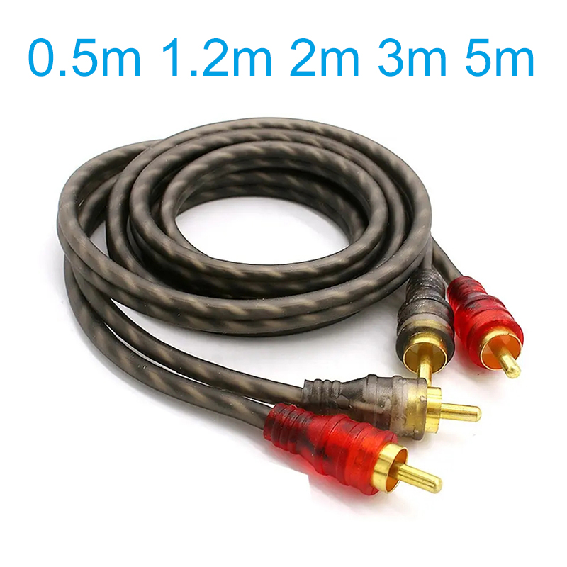 Cable de señal de audio Ofc 2 macho a 2 macho cable RCA de audio para coche amplificador conector RCA 0,5 m/1,2 m/2m/3m/5m cable RCA para coche