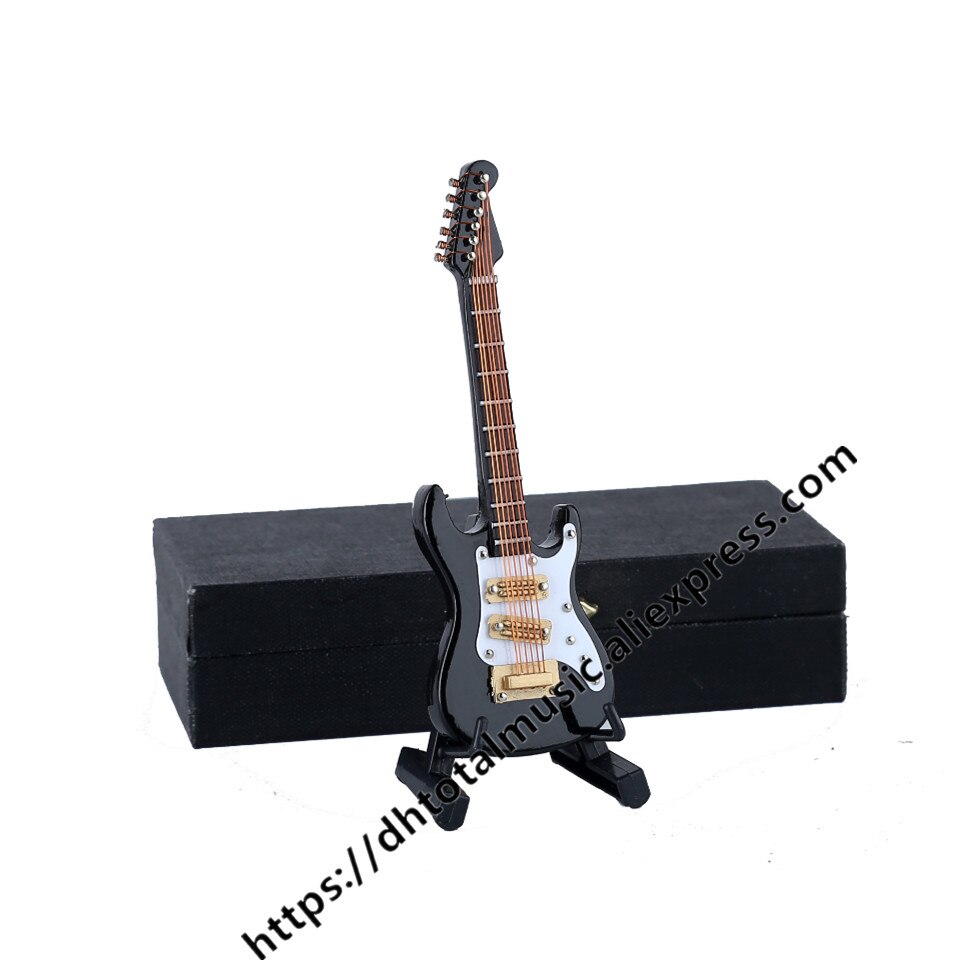 Mini guitare Miniature modèle guitare électrique modèle B Miniature en bois Mini Instrument de musique modèle Collection: Guitar I-10cm