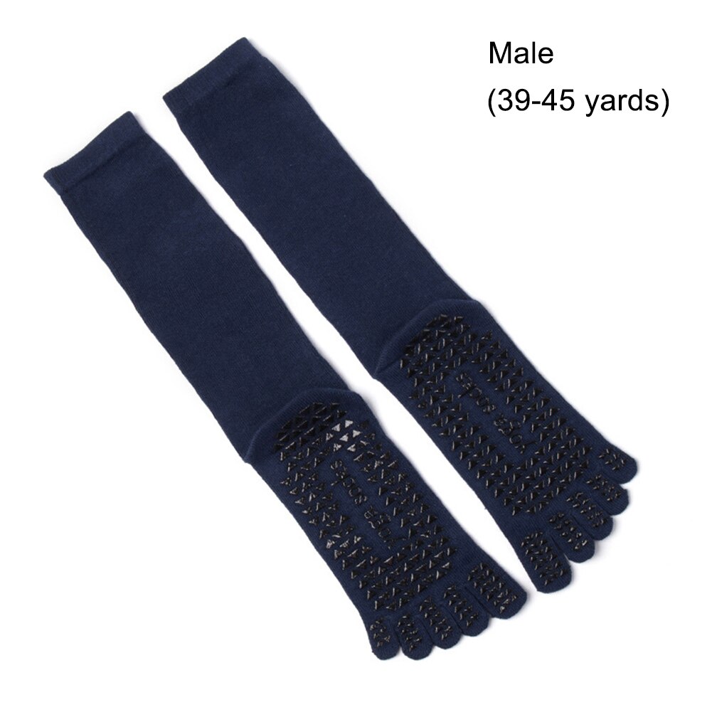 1 par yogastrumpor fitness sport bomullsstrumpor fem fingrar strumpor mjuka pilates balettstrumpor som andas för män kvinnor: Blå