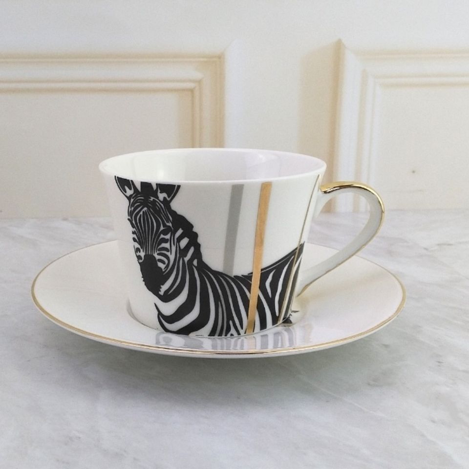 Ins – ensemble européen de tasses à café en céramique, tasse créative, maison avec soucoupe, cuillère, tasses à thé et soucoupes, Latte, pour amis: J