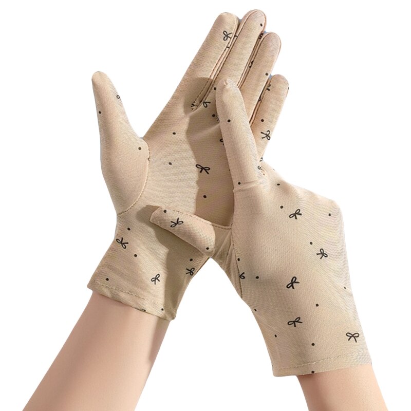 1 Pair Sunscreen Gloves Female Women's Short Spring Summer Cyclist Mittens Breathable Elastic Sun Protection Gloves: B-4