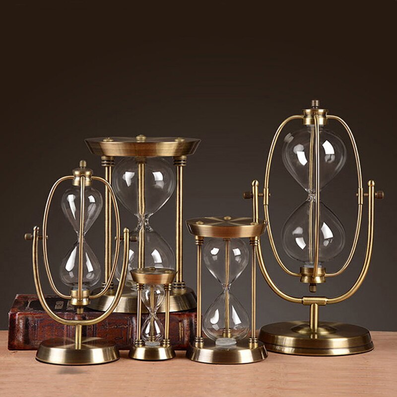 Empty Sand Glass Hourglass Time Hourglass Timer Metal Study Living Room Office Desktop Decoration Home Accessories