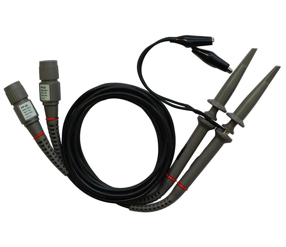 Pp -80 2 stk original hantek oscilloskop probe kit 60 mhz lav passiv limpedans demping probe  -50 ~ 70