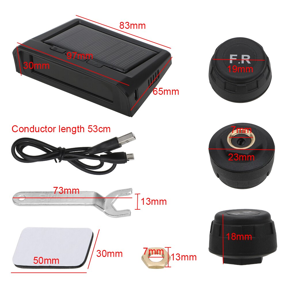 TPMS Car Tire Pressure Alarm Monitor System HD Digital LCD Display Tyre Temperature Warning Tools Auto Security Alarm Systems