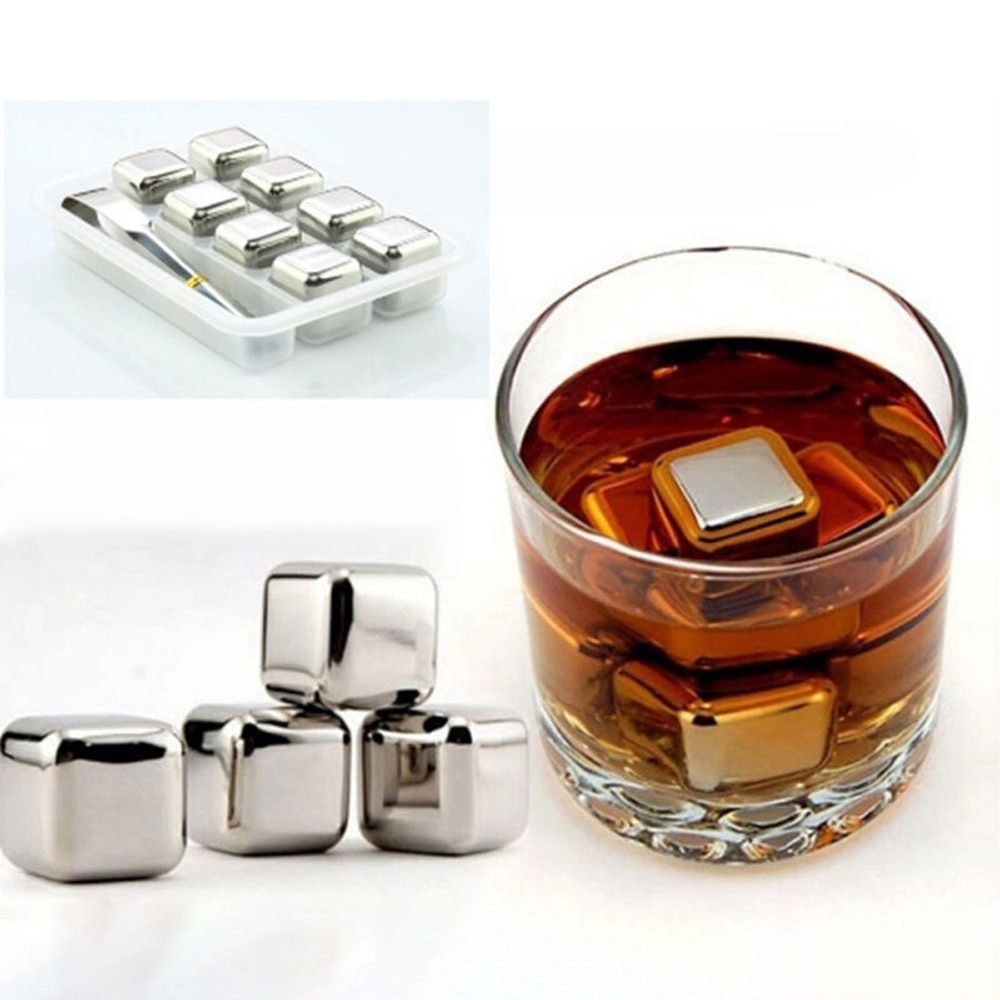 Wijn Whiskey Stones Chiller Ijs Steen 304 Rvs Ice Cubes Herbruikbare Metalen Bier Koeler Voor Vodka Champagne Wort Bar