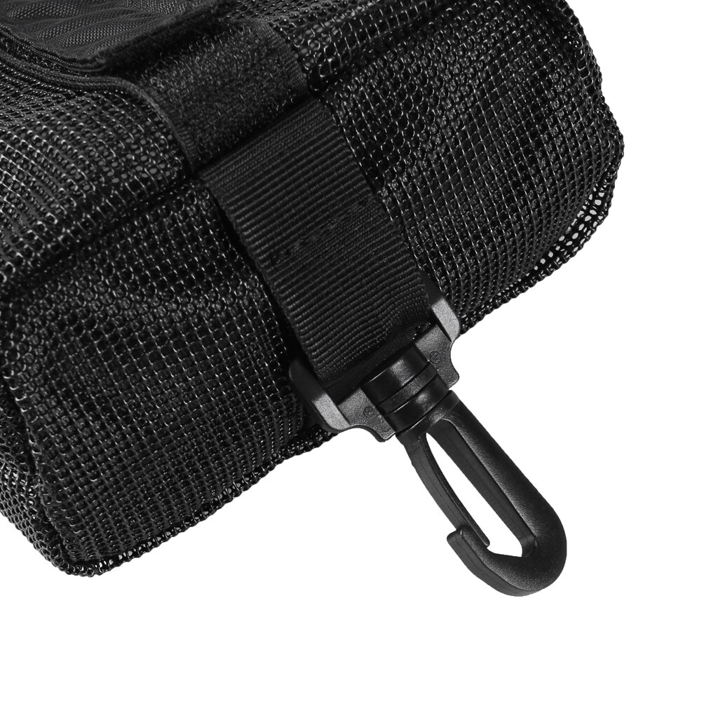 1 Pcs Heavy Duty Mesh Dive Weight Pocket Bag & Clip for Scuba Diving BCD Standard 1" Weight Belt Webbing Strap Black Camo