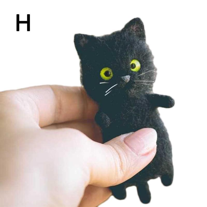 Non-finished Wool Felt Needle Poked Kitting Diy Cute Handmade Decor Wool Pets Toy Package Felting Animal W0q0: H