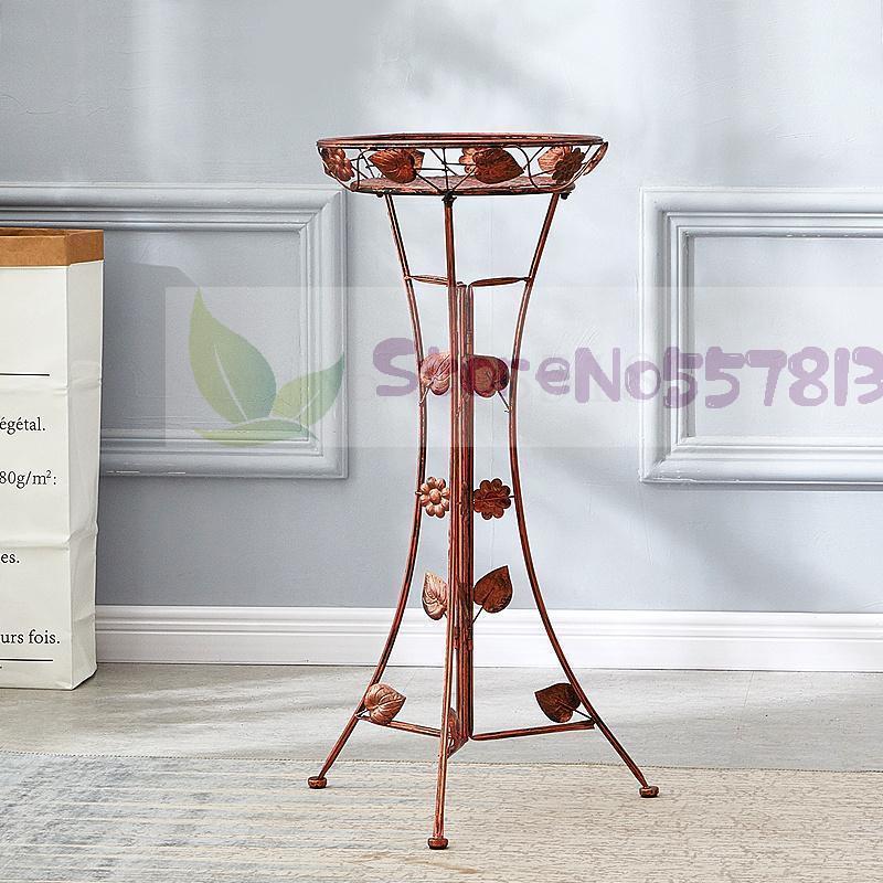 Support de fleurs vertes en fer forgé à une seule couche, pot d'orchidées suspendu d'intérieur pour balcon européen: Height 78cm 5