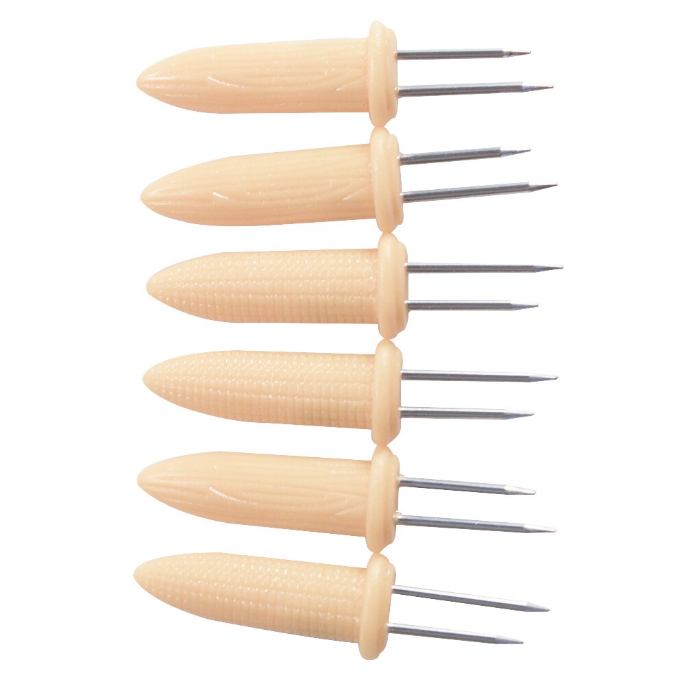 BBQ Prongs Stainless Steel Corn On The Cob Skewers Sweetcorn Holder Easy Grip Barbecue Forks